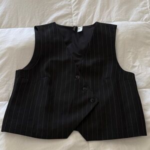 H&M Black Pinstripe Vest